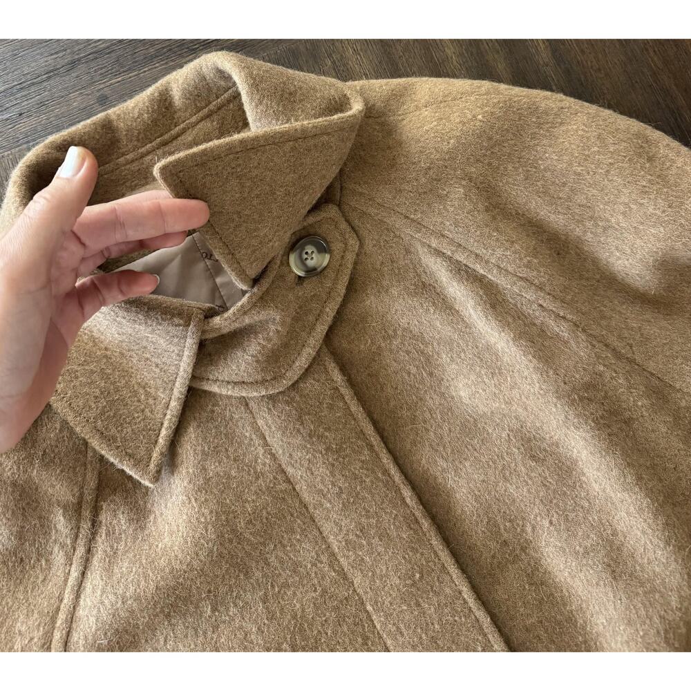 Pendleton Coat Womens L/XL Camel Brown Swing A-Line Brushed Wool Fuzzy Vintage - Picture 5 of 16